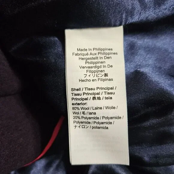 J Crew Cocoon Coat Italian Stadium Cloth Nello Gori Wool Purple Size 0 - Picture 12 of 12